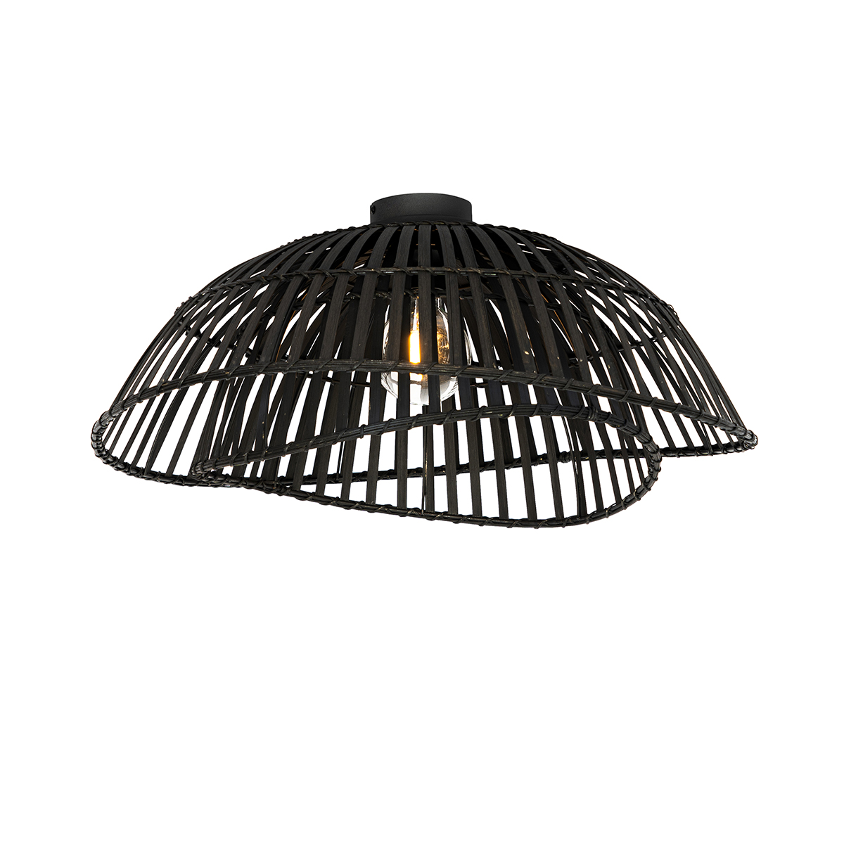 Oriental ceiling lamp black bamboo 62 cm - Pua