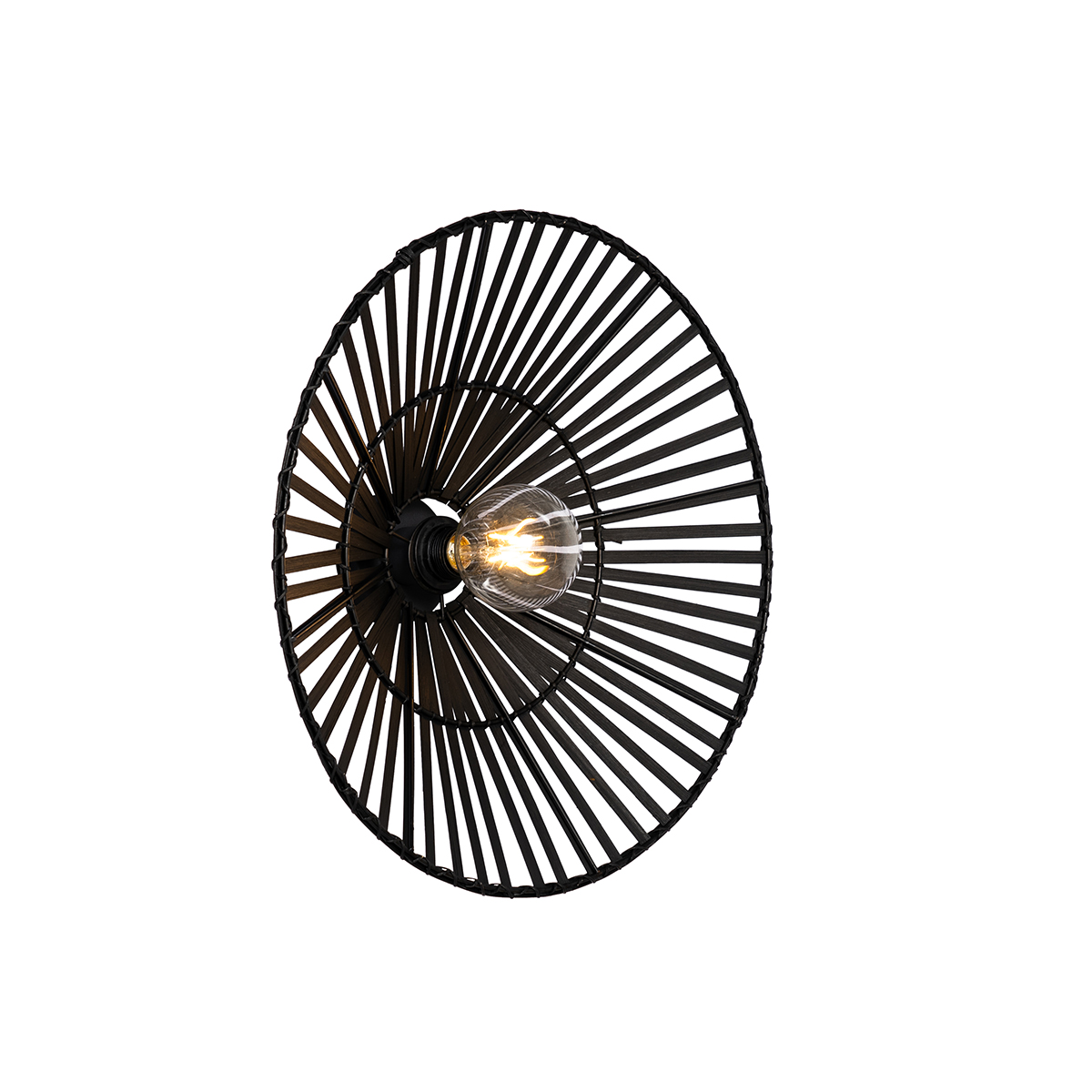 Orientálne nástenné svietidlo čierny bambus - Pua