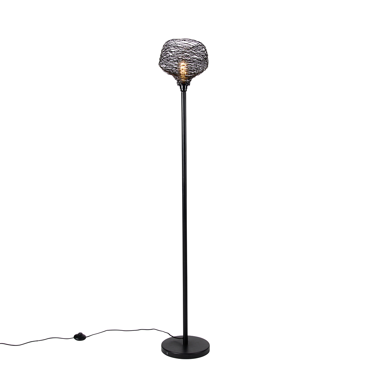 Design vloerlamp zwart 26 cm - Sarella
