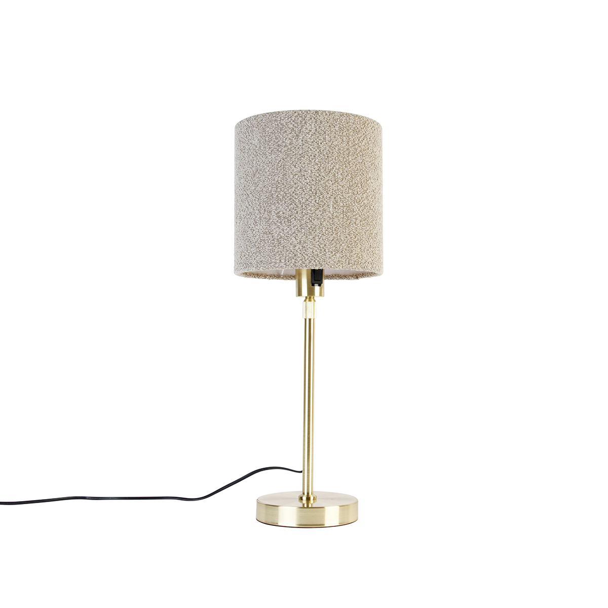 Stolná lampa zlatá nastaviteľná s tienidlom boucle taupe 20 cm - Parte