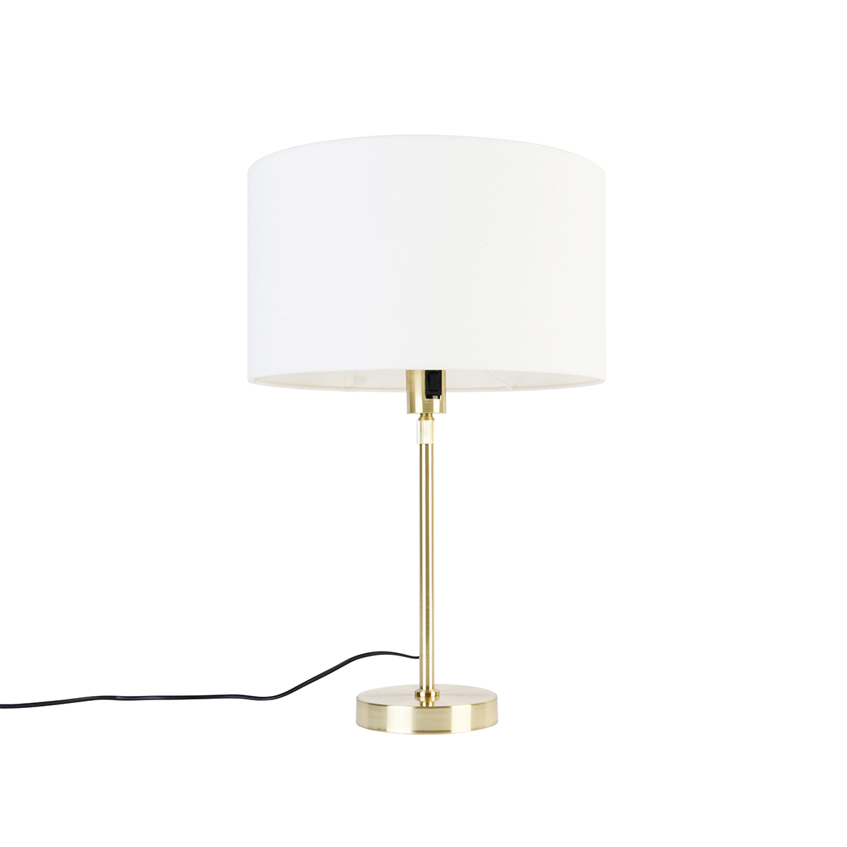 E-shop Stolná lampa zlatá nastaviteľná s tienidlom biela 35 cm - Parte