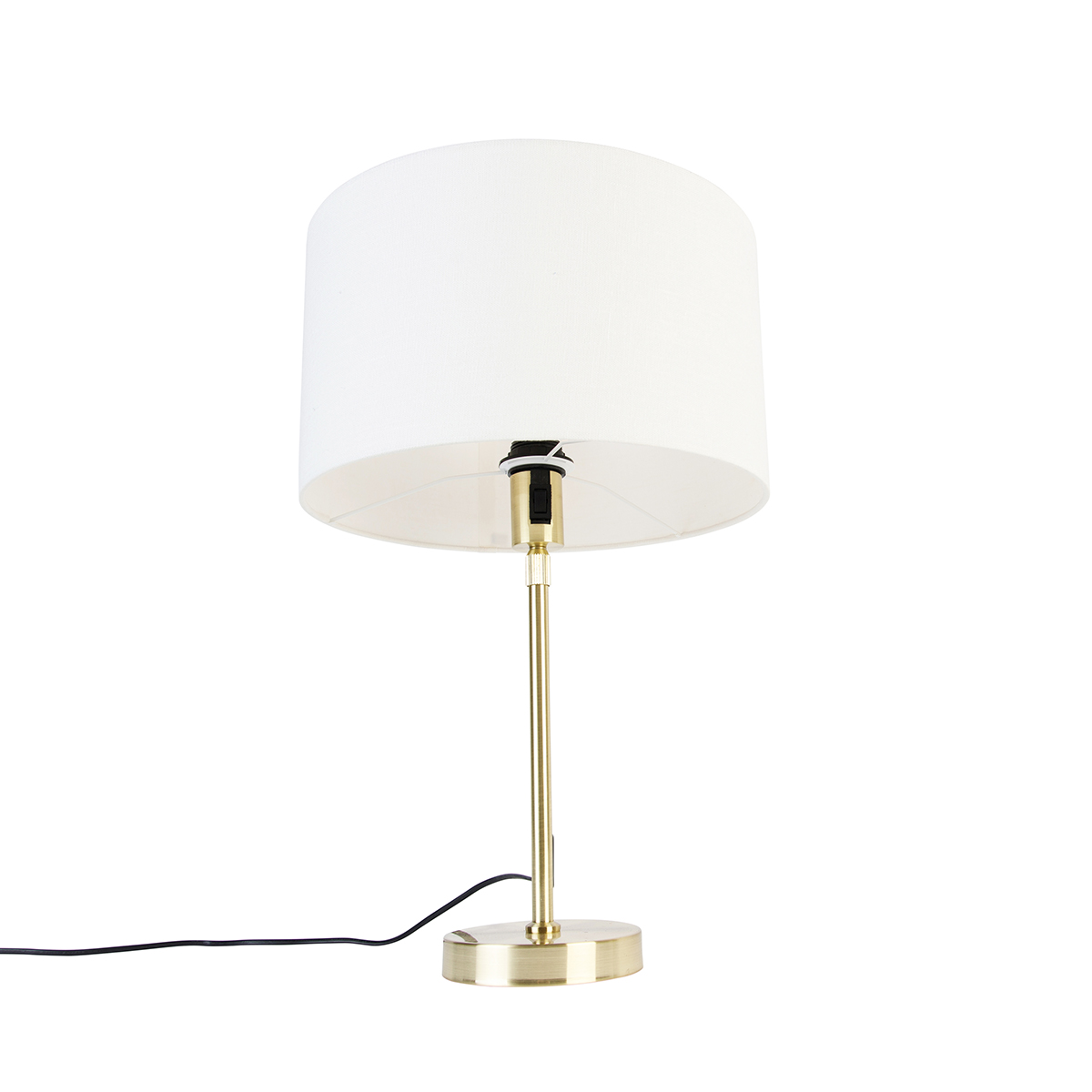 lampe à poser dorée orientable avec abat-jour blanc 35 cm - parte