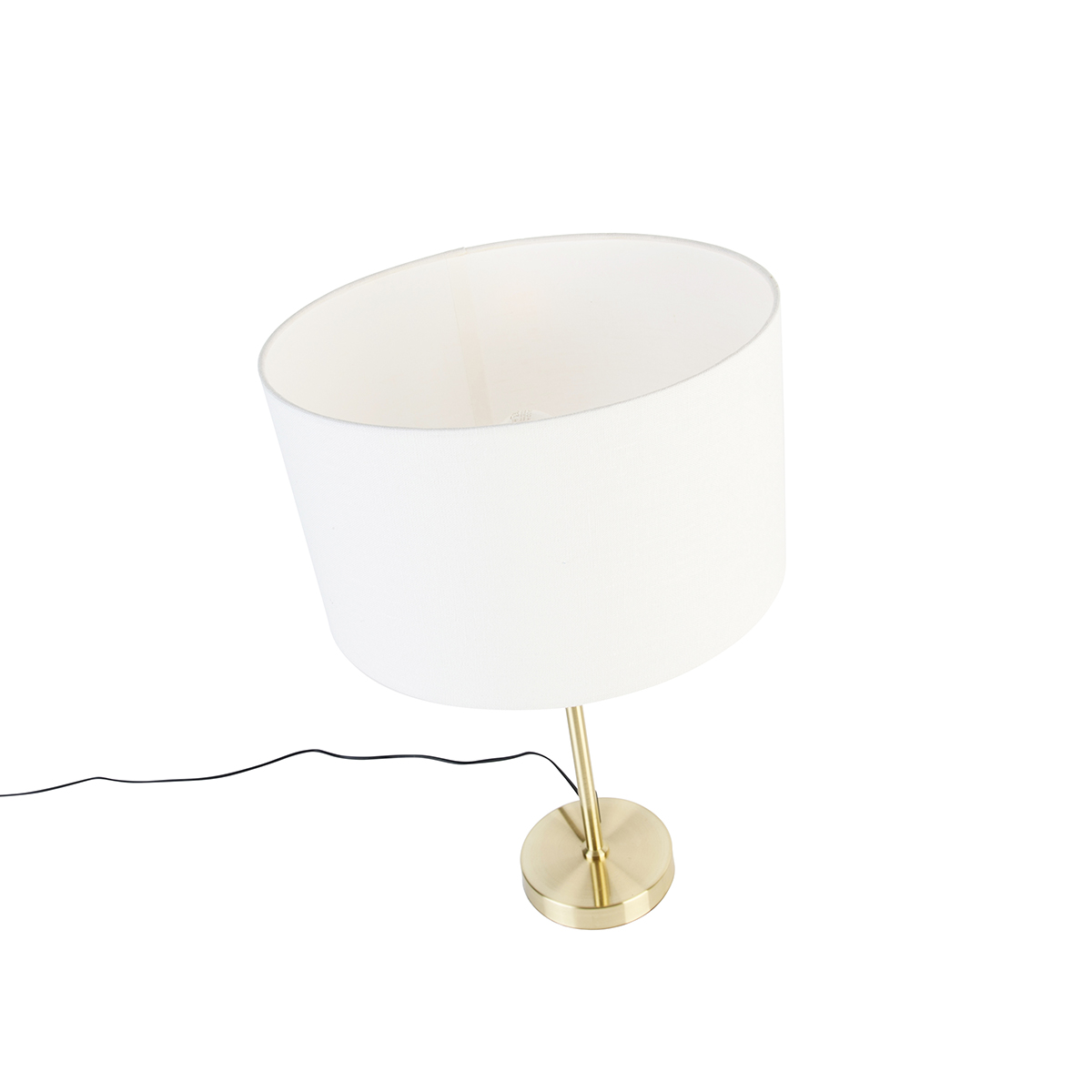 lampe à poser dorée orientable avec abat-jour blanc 35 cm - parte