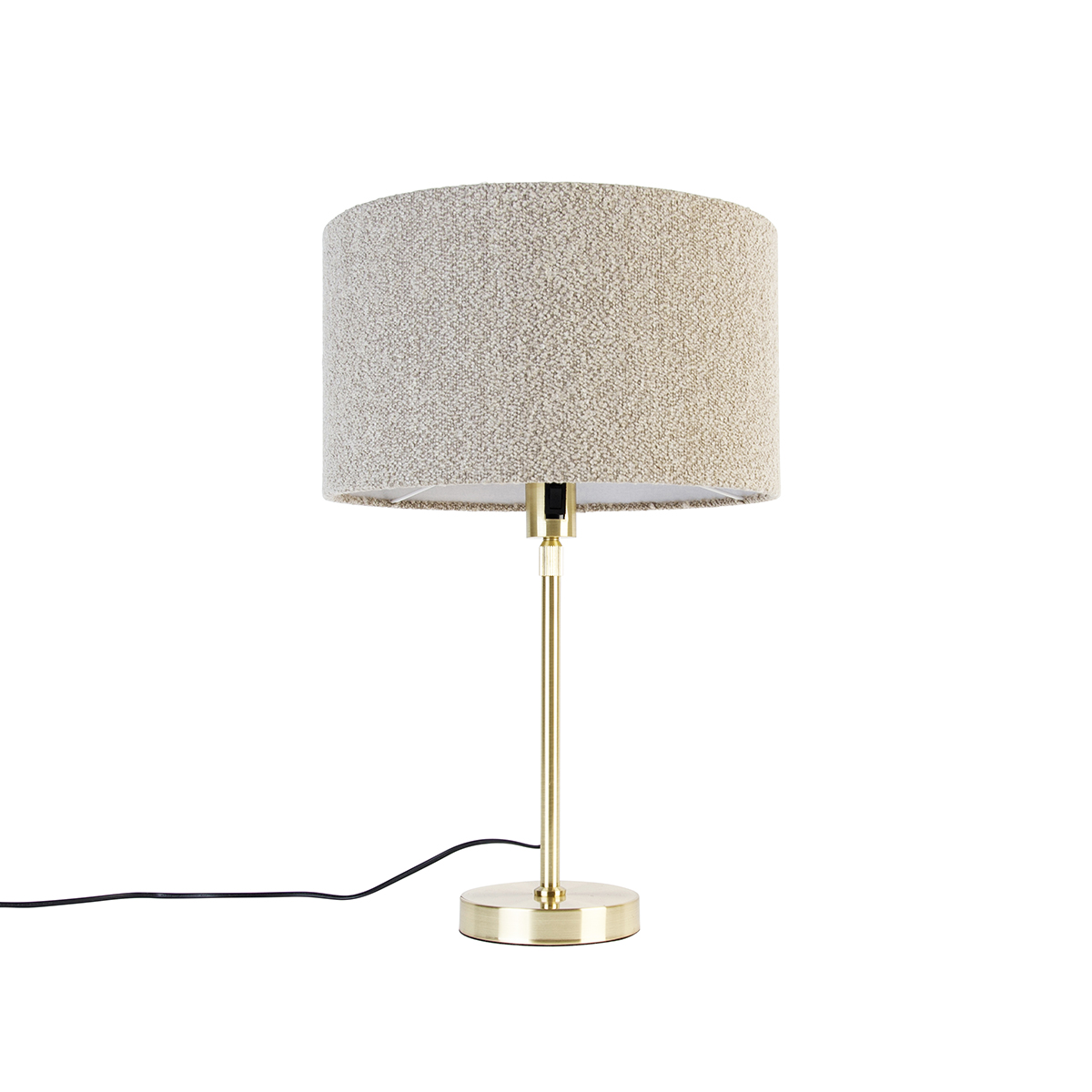 Stolná lampa zlatá nastaviteľná s tienidlom boucle taupe 35 cm - Parte
