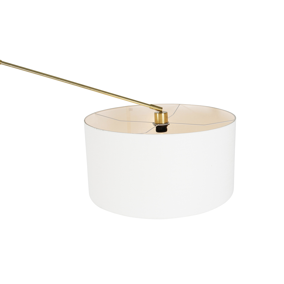 lampadaire moderne doré avec abat-jour blanc 50 cm orientable - editeur