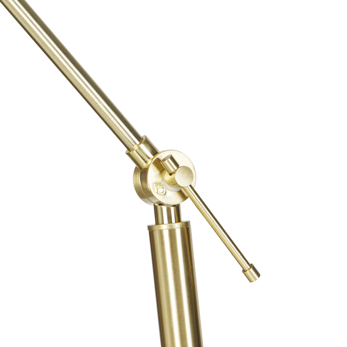 Lámpara de pie dorada con pantalla marrón claro 50 cm regulable - Editor