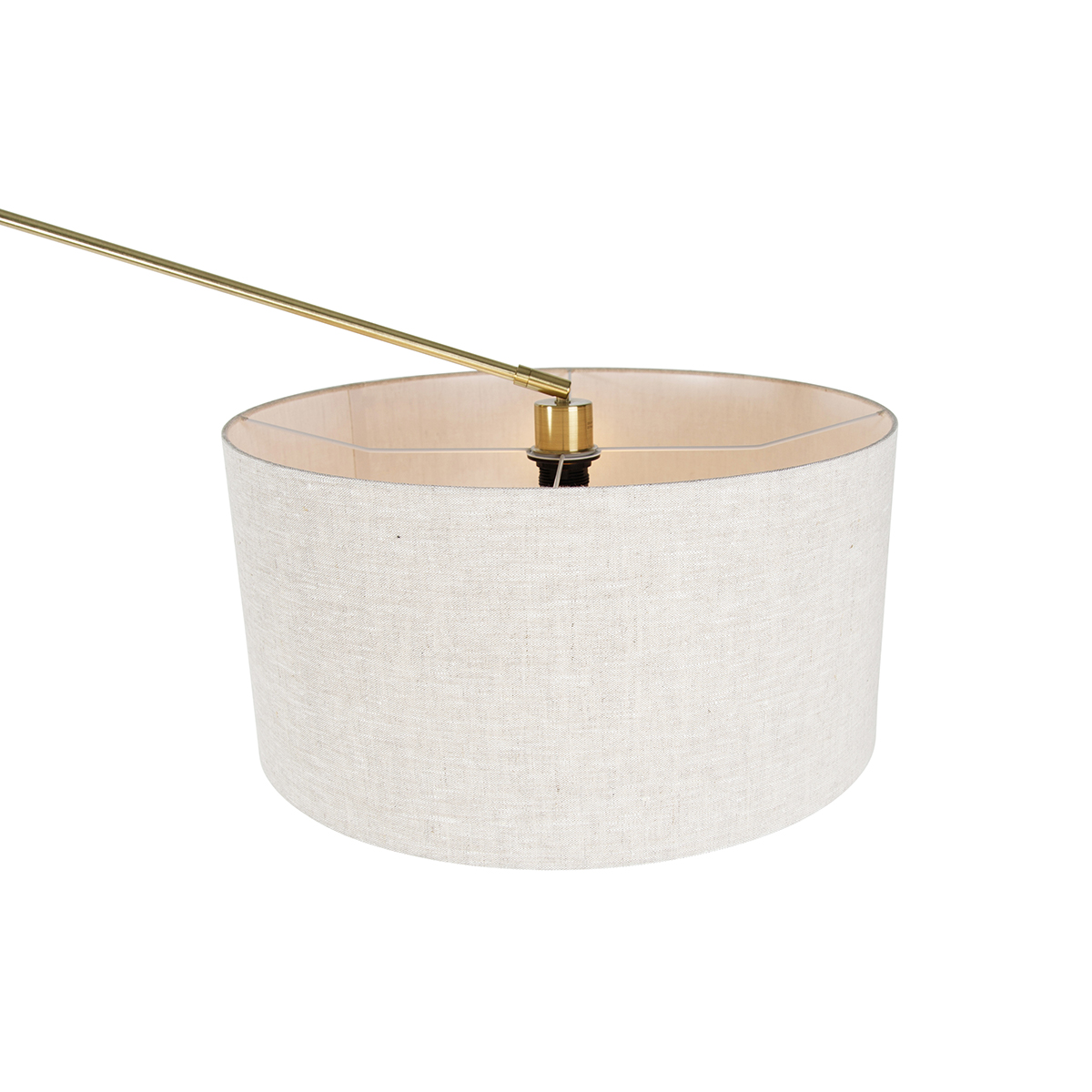 lampadaire doré avec abat-jour gris clair 50 cm orientable - editeur