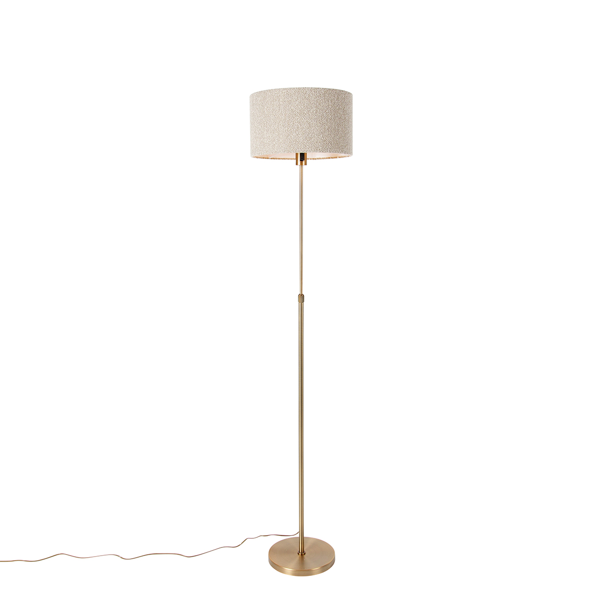 Stojacia lampa nastaviteľná bronzová s tienidlom boucle taupe 35 cm - Parte