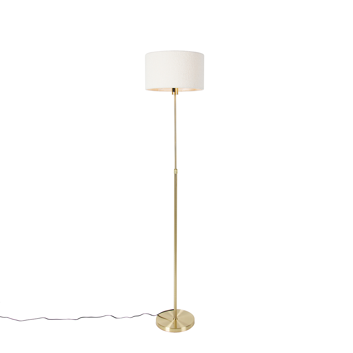 Állítható arany színű állólámpa ernyős fehér 35 cm - Parte