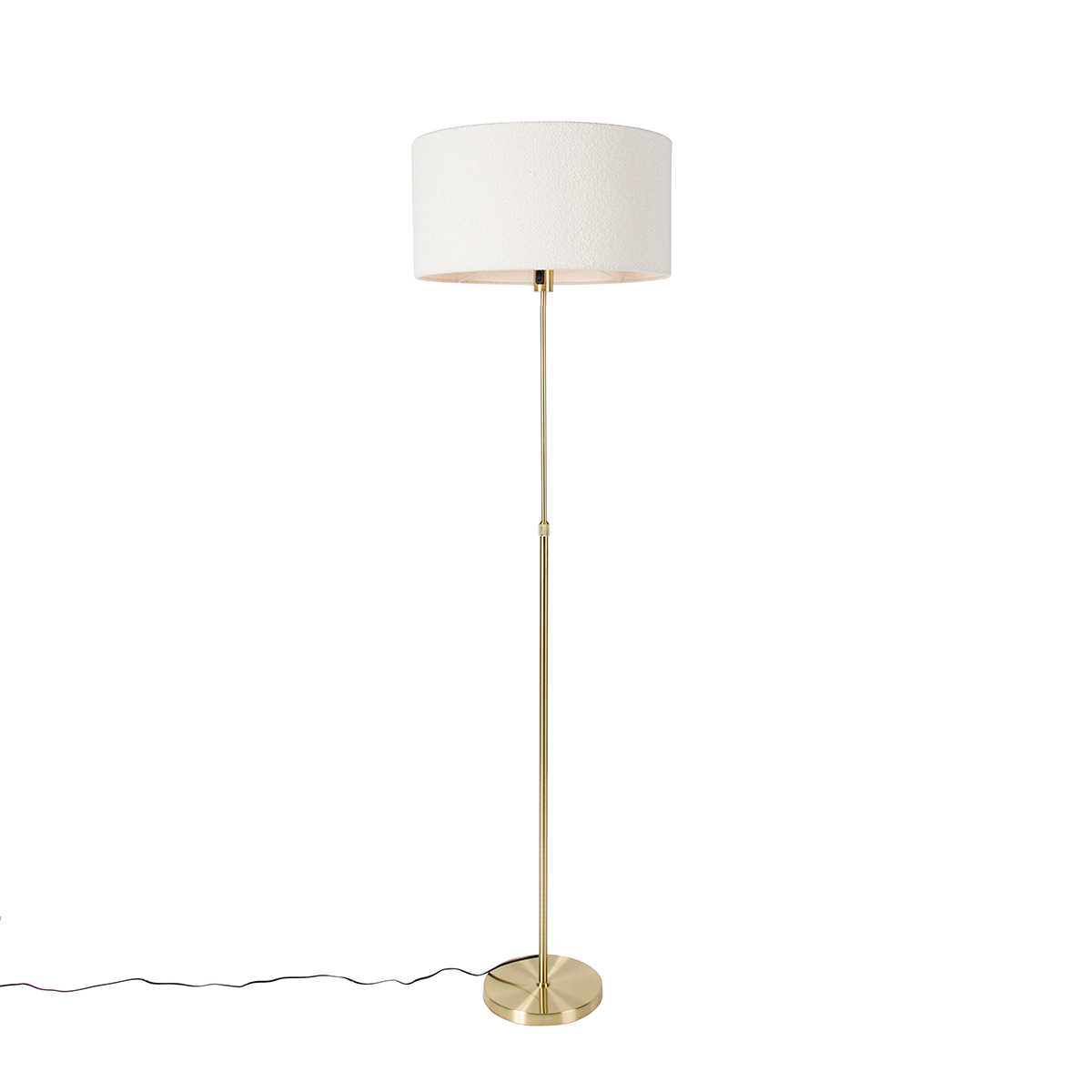 Floor lamp adjustable gold with boucle shade white 50 cm - Parte