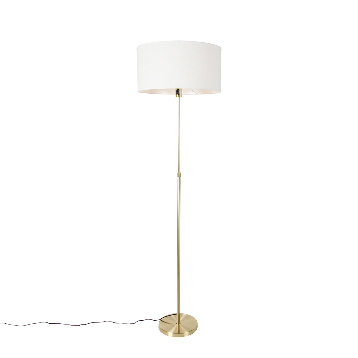Image of Lampada da terra orientabile oro con paralume bianco 50 cm - Parte