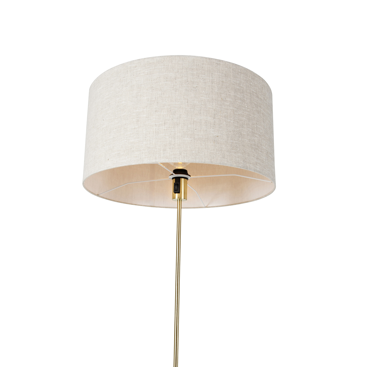 lampadaire orientable doré avec abat-jour gris clair 50 cm - parte