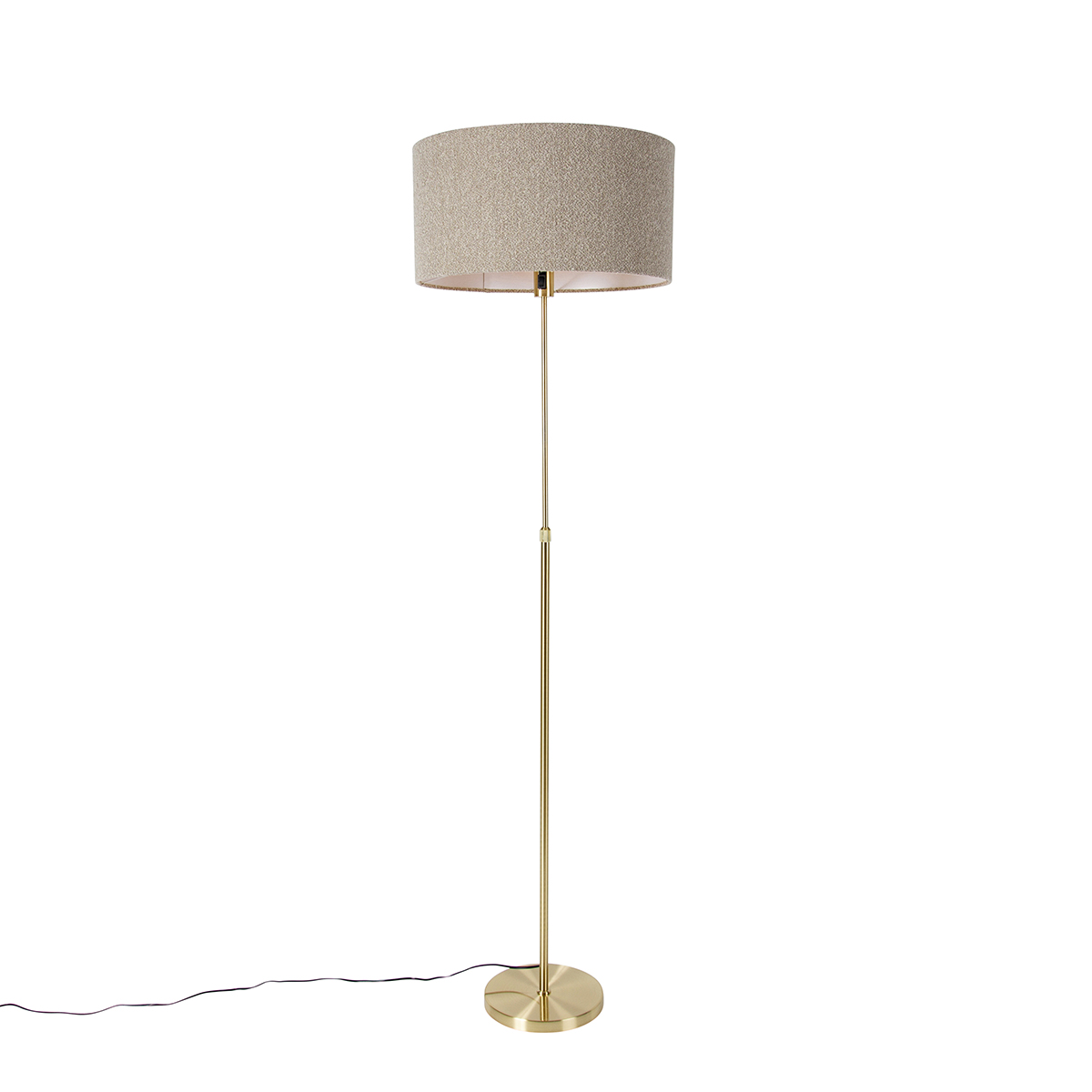 Állítható arany színű állólámpa boucle ernyővel taupe 50 cm - Parte