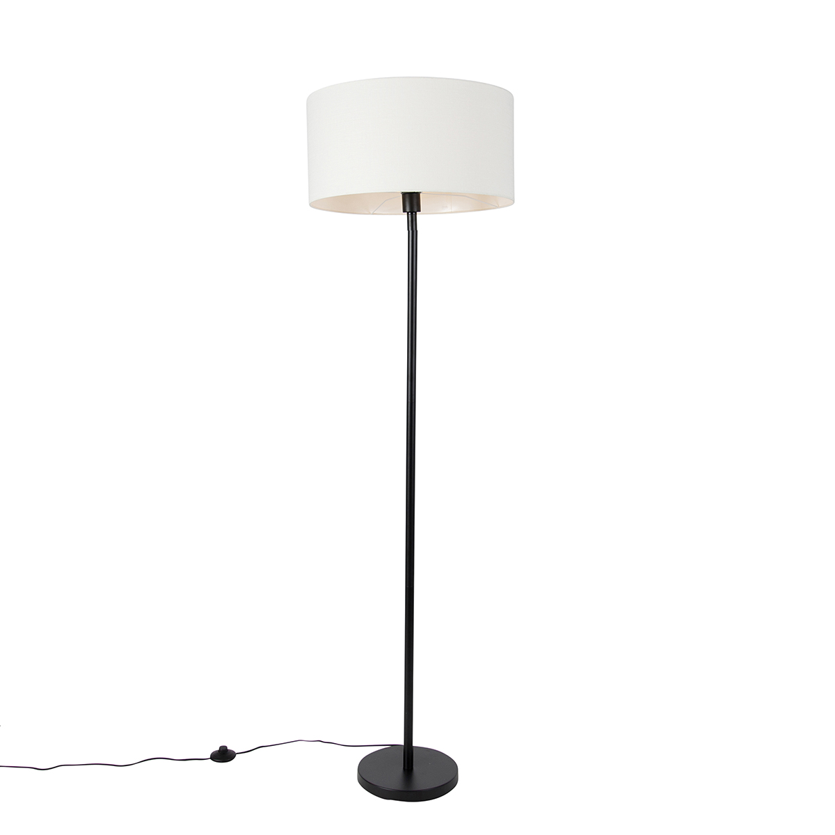 Stojacia lampa čierna s bielym tienidlom 50 cm - Simplo Stojacia lampa čierna s bielym tienidlom 50 cm - Simplo