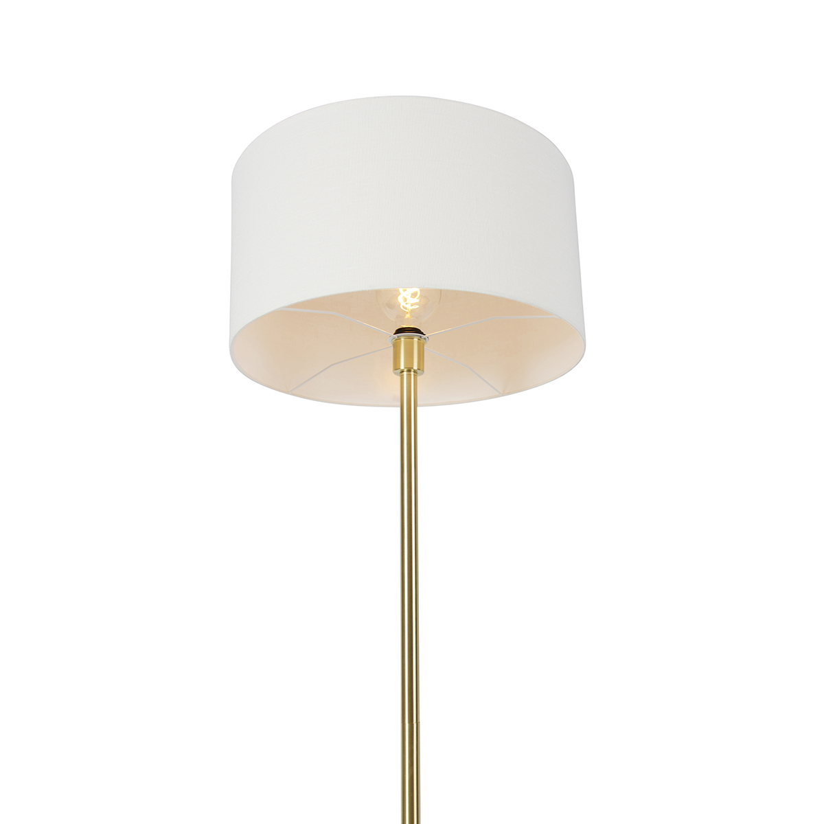 lampadaire laiton avec abat-jour blanc 50 cm - simplo