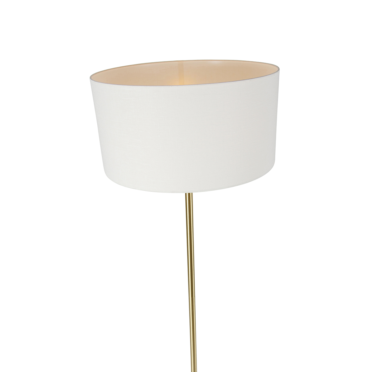 lampadaire laiton avec abat-jour blanc 50 cm - simplo