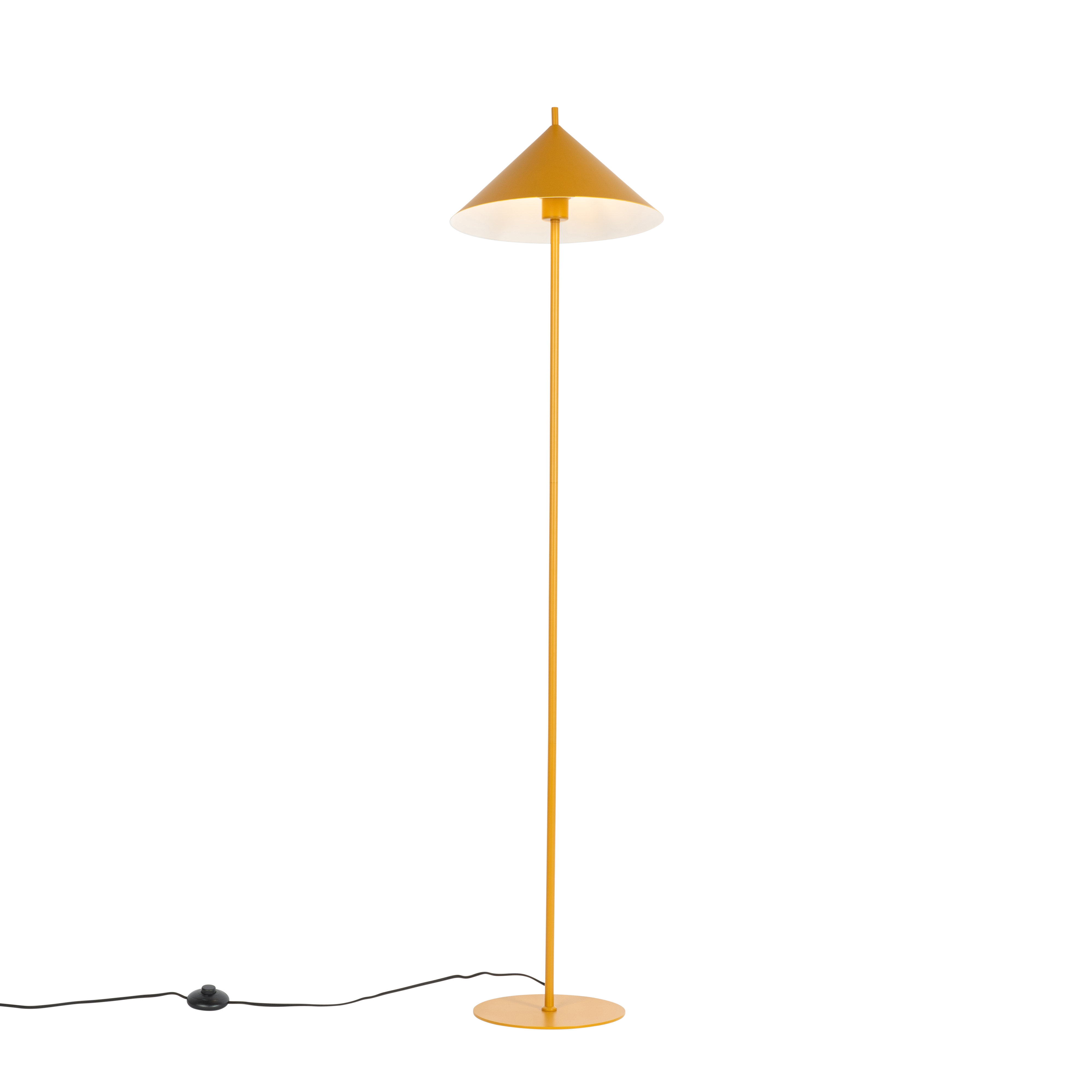 Levně Designová stojací lampa žlutá - Triangolo