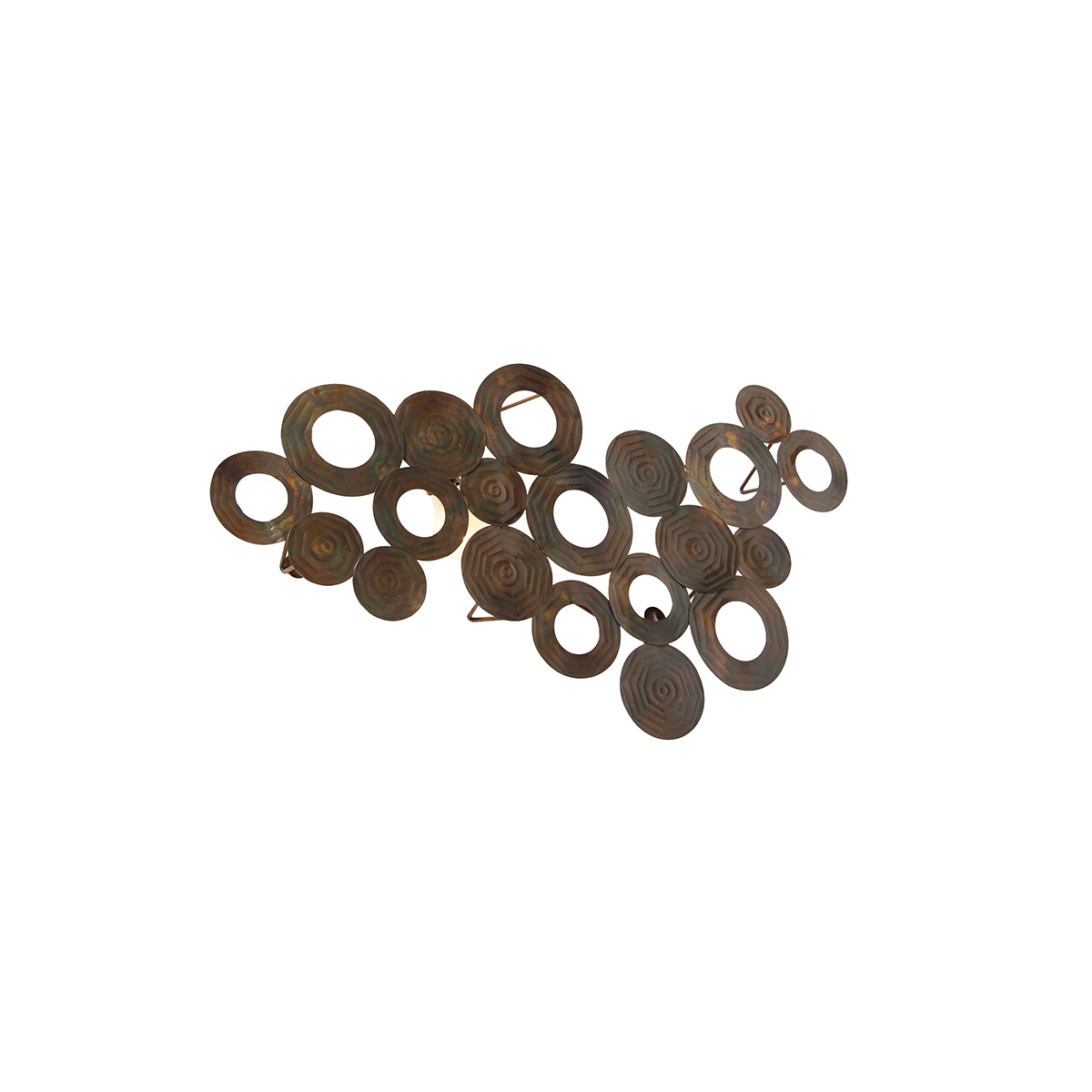 Art Deco nástenné svietidlo medené 77 cm - Kruhy Art Deco nástenné svietidlo medené 77 cm - Kruhy