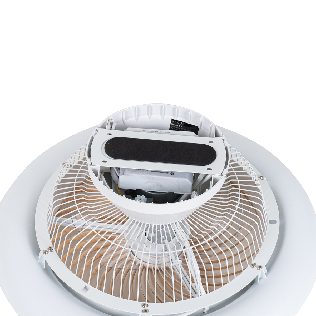 Ceiling Fan White with Wood Print 55cm incl. LED Dimmable with Remote Control - Clima