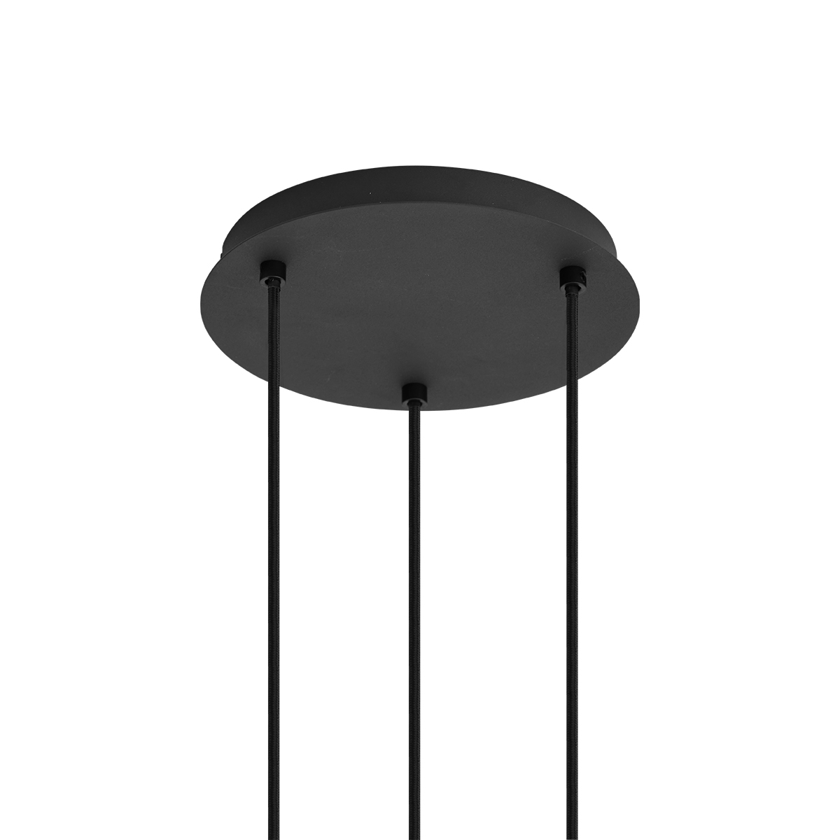 lampe à suspension art déco noire avec verre fumé ronde 3 lumières - vidro