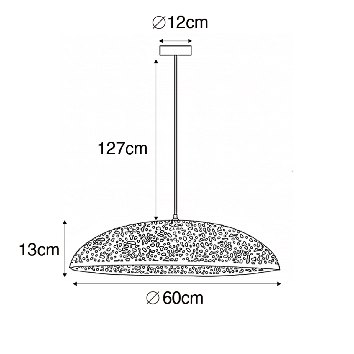 Lampada a sospensione orientale nera con oro 60 cm - Japke