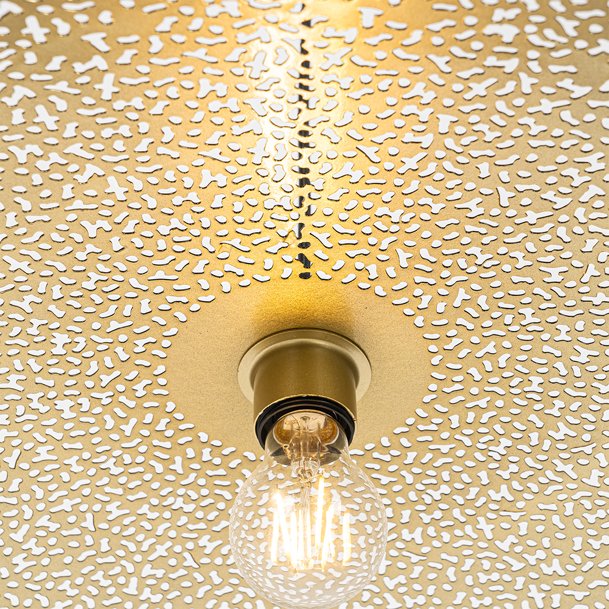 Lampada a sospensione orientale nera con oro 60 cm - Japke
