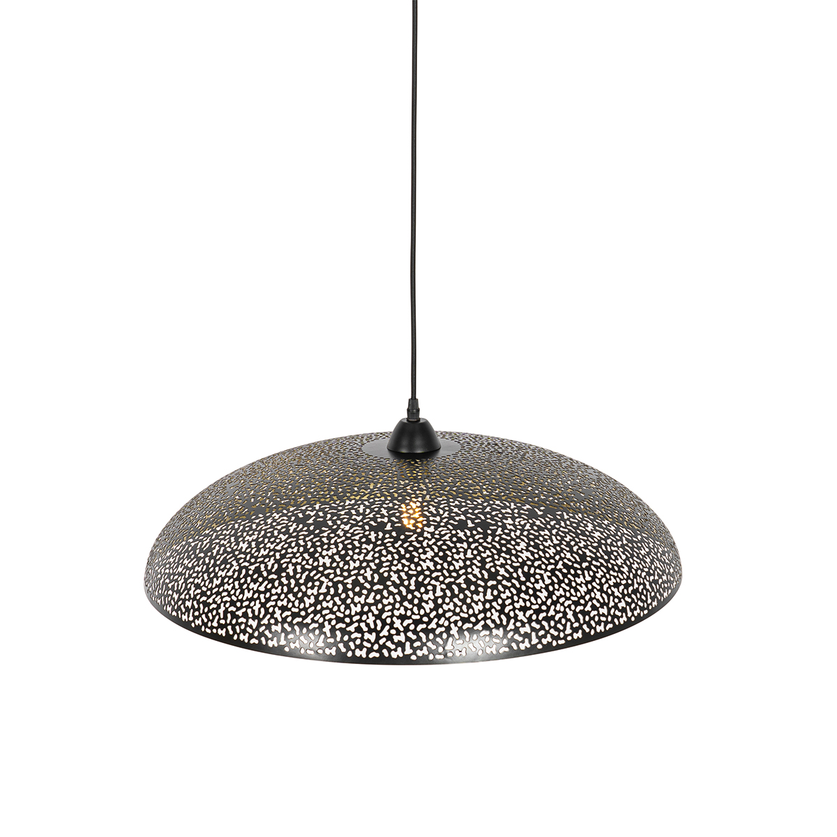 Lampada a sospensione orientale nera con oro 60 cm - Japke