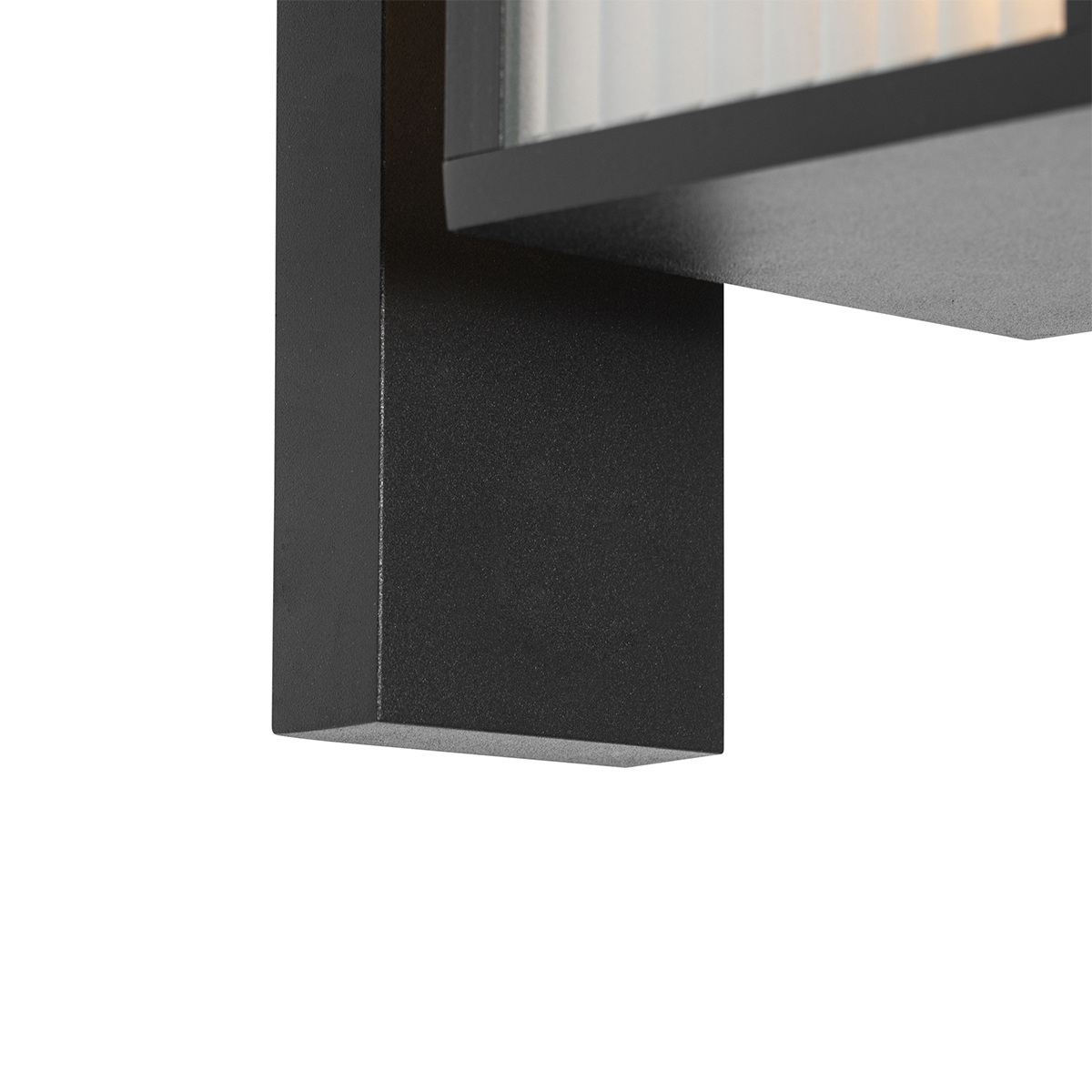 Lanterna da parete per esterni nera con vetro rigato IP44 - Charlois