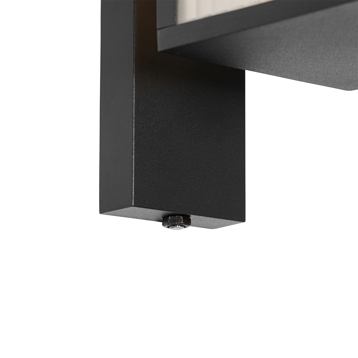 Outdoor Wall Lantern Black with Ribbed Glass and Dusk Sensor - Charlois