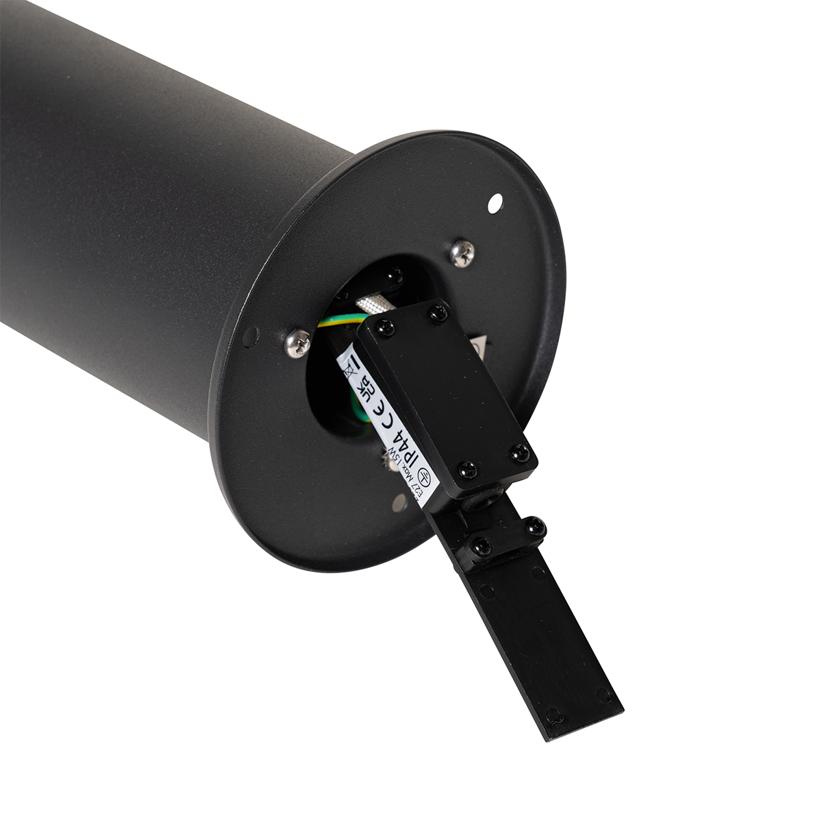 Lampadaire d'extérieur noir avec abat-jour fumé 30 cm IP44 - Odense