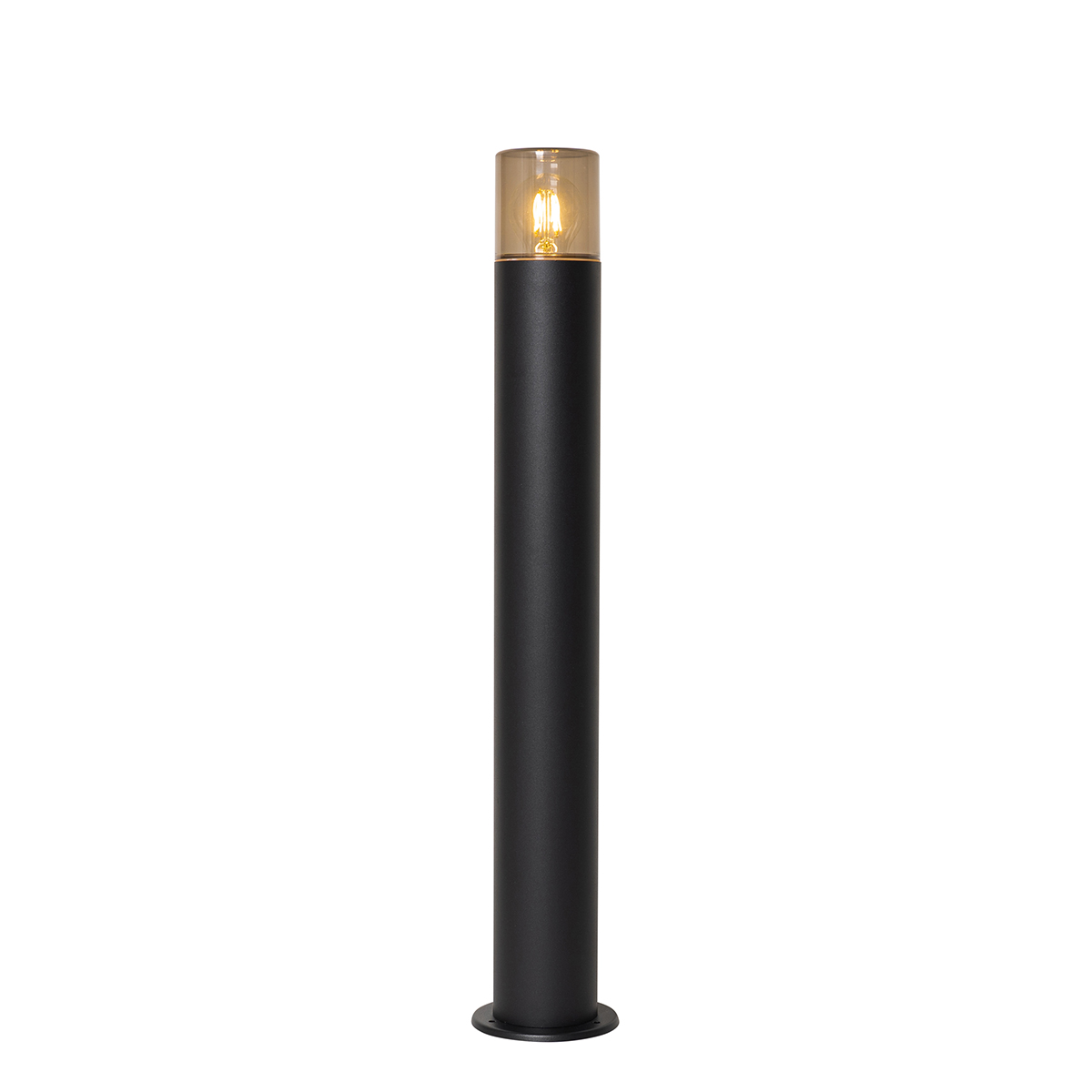 lampe d'extérieur sur pied noire avec abat-jour fumé 70 cm - odense