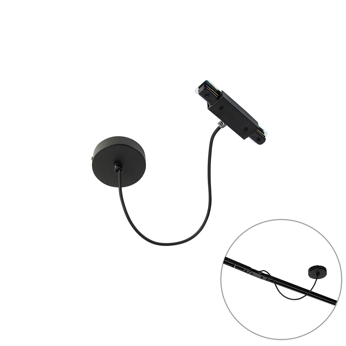 I napájací zdroj s okrúhlou montážnou doskou pre 1-fázovú koľajnicu čierny - Jeana