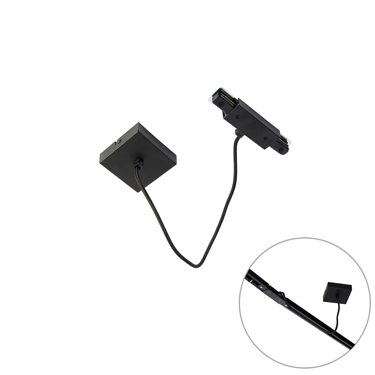 Napájací zdroj I s štvorcovou montážnou doskou pre 1-fázovú koľajnicu čierny - Jeana