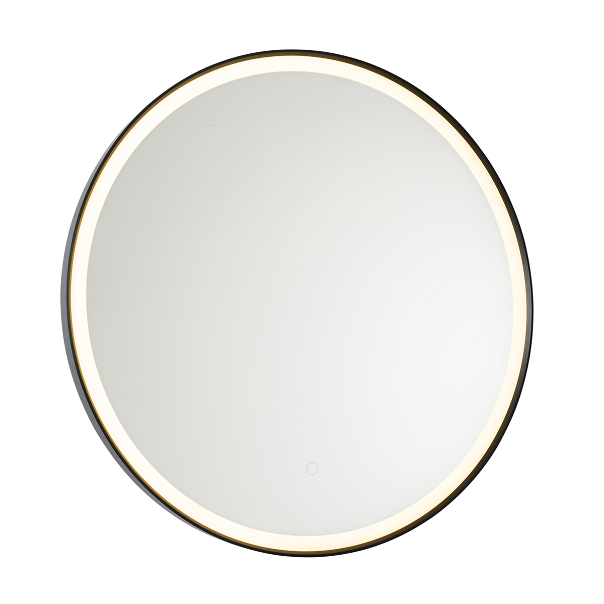 Levně Černé koupelnové zrcadlo 70 cm včetně LED s dotykovým stmívačem - Miral