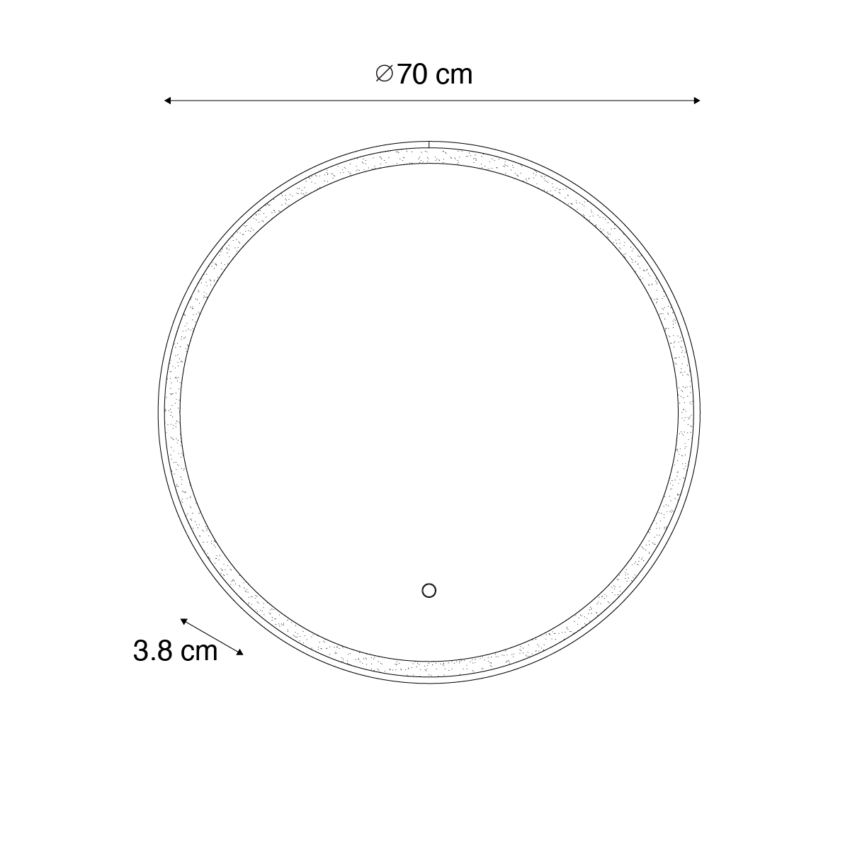 Bathroom Mirror Gold 70 cm Incl. LED 3-Step Dimmable with Touch Round - Miral