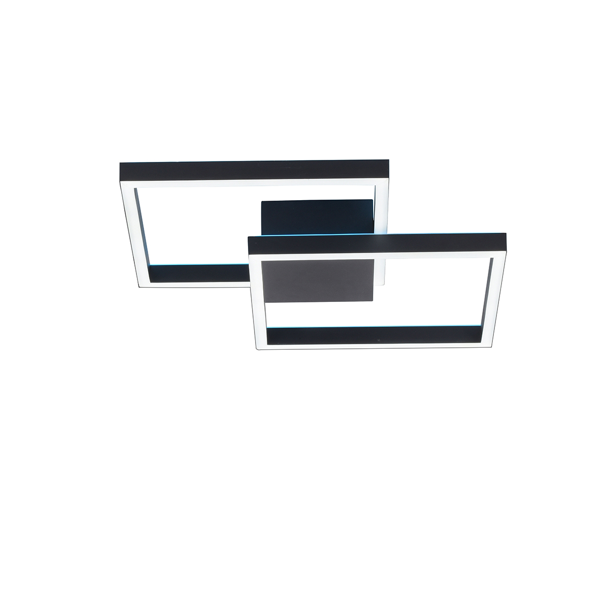 Inteligentné stropné svietidlo čierne štvorcové s diaľkovým ovládaním - Caiden