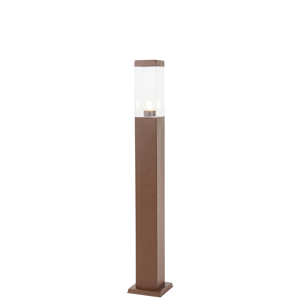 Modern utomhuslyktstolpe rostbrun 80 cm – Malios