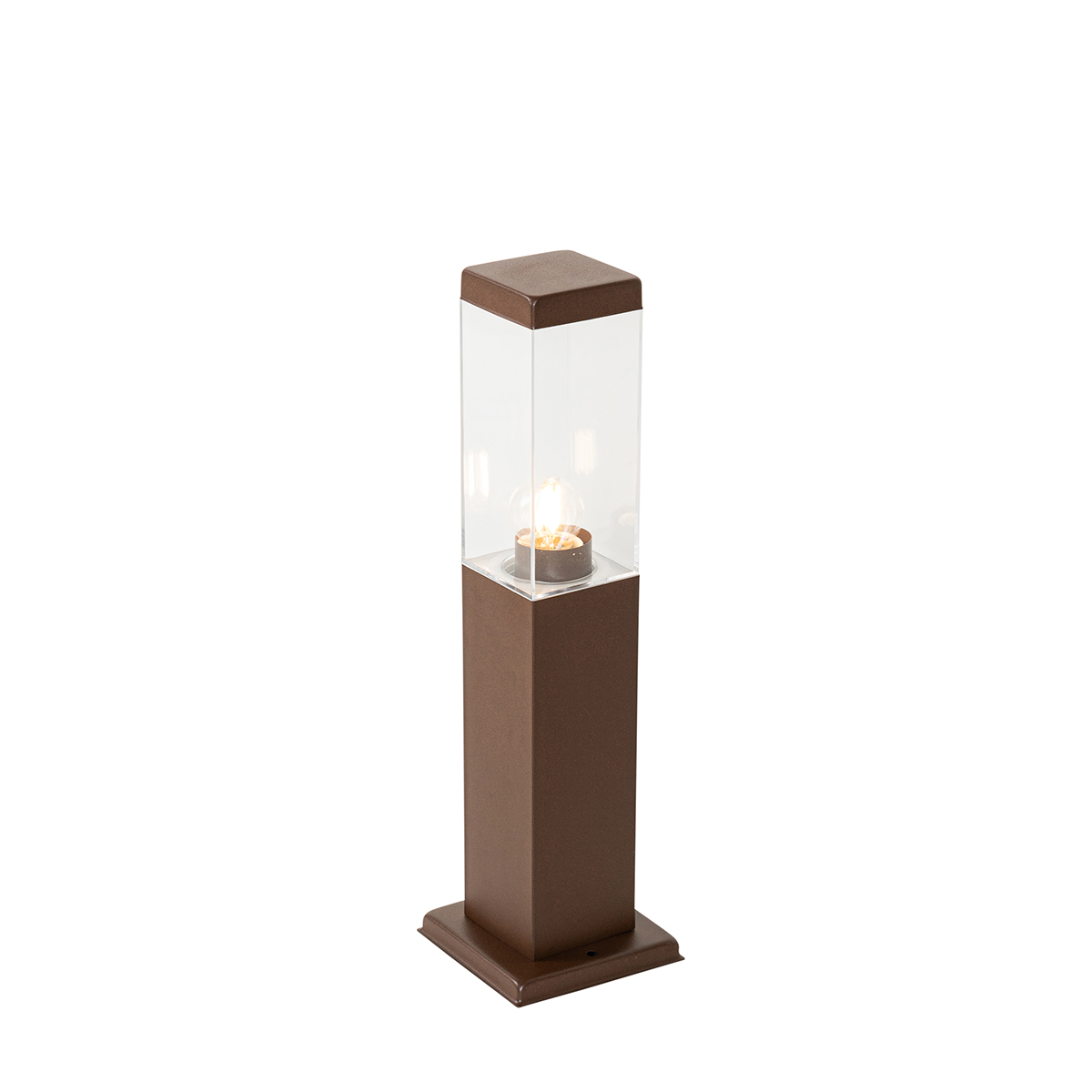 lampadaire d'extérieur moderne marron rouille 45 cm - malios