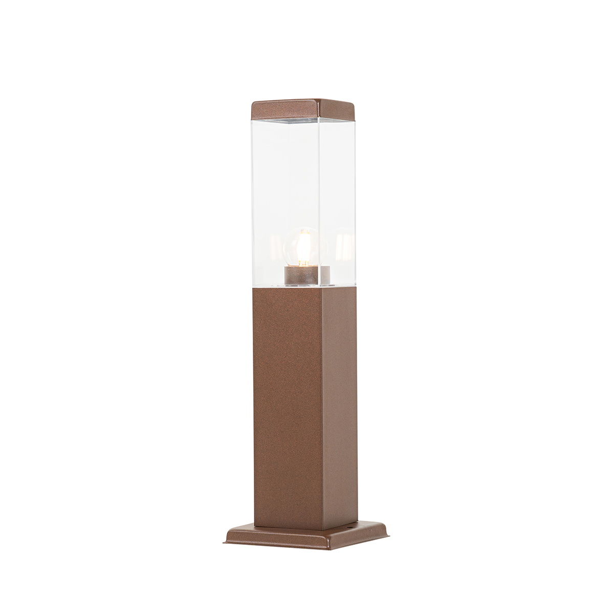 lampadaire d'extérieur moderne marron rouille 45 cm - malios