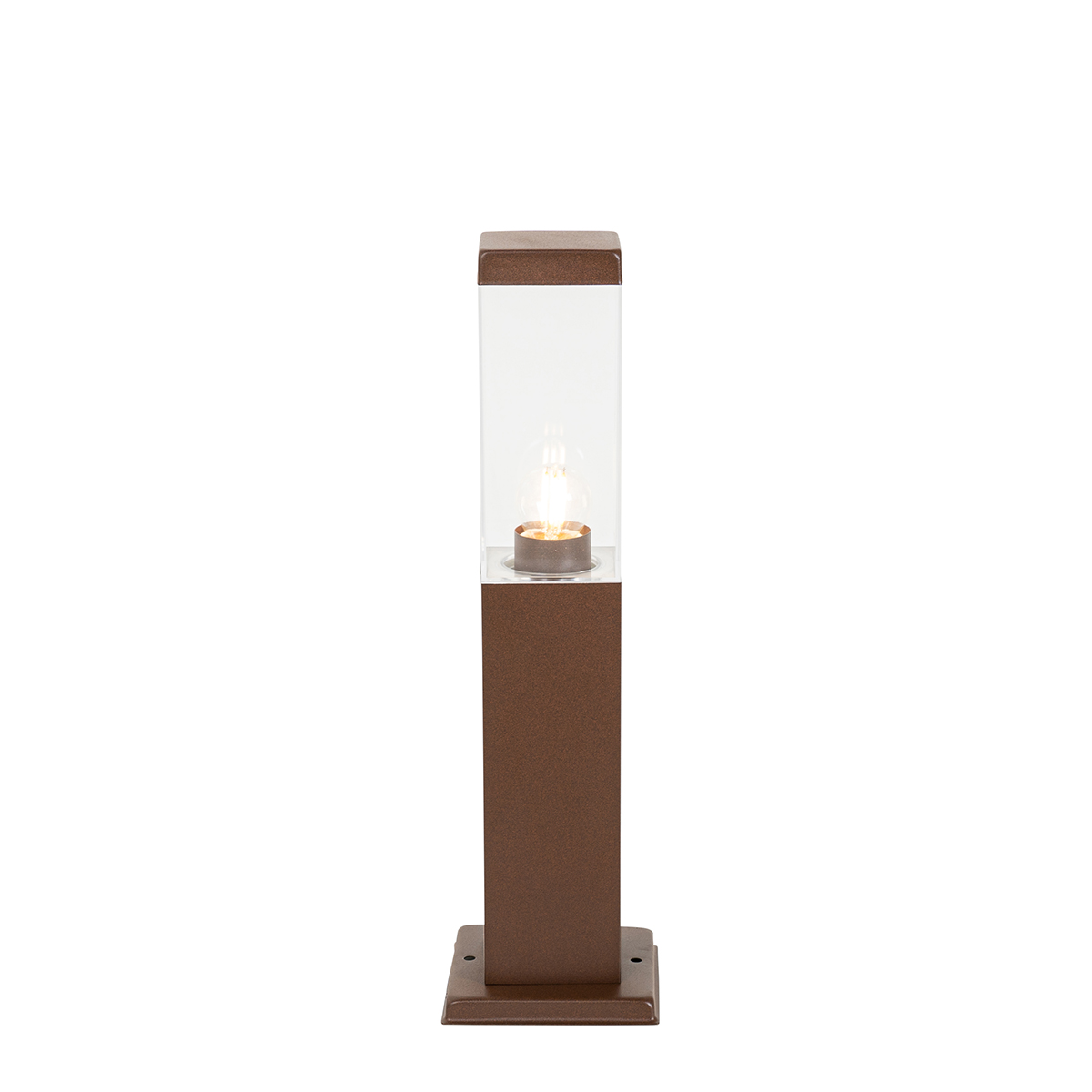 lampadaire d'extérieur moderne marron rouille 45 cm - malios