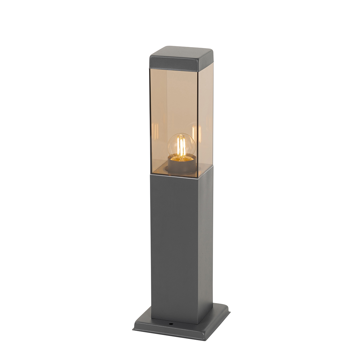 Modern outdoor lamp post dark gray with smoke 45 cm - Malios