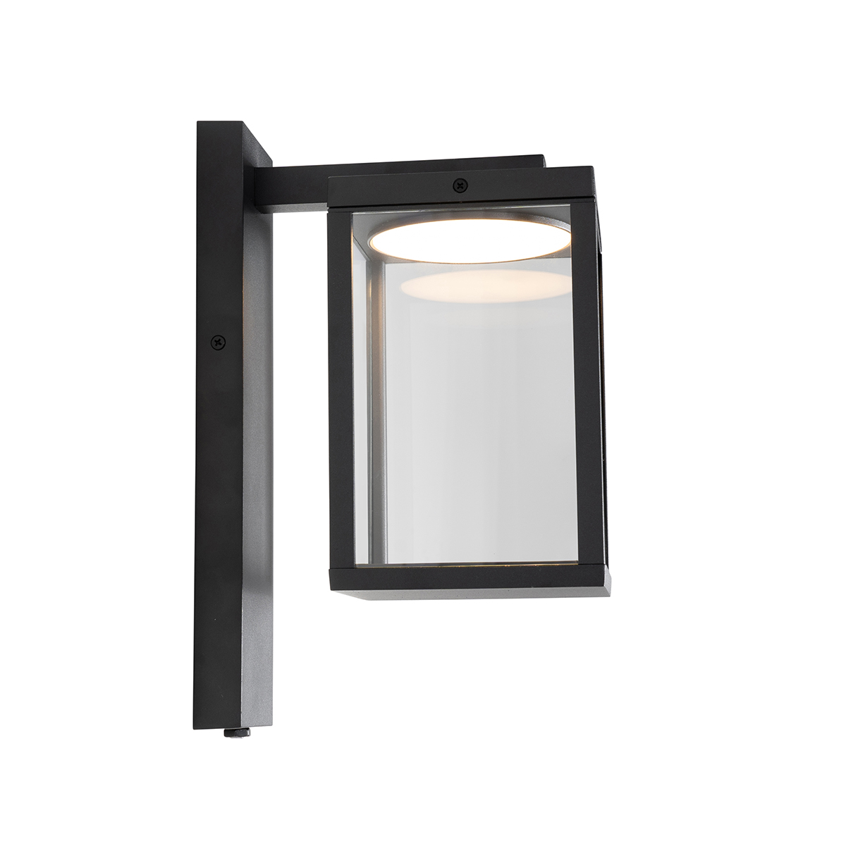 Lampa da parete esterna nera con LED e sensore crepuscolare - Ferdinand
