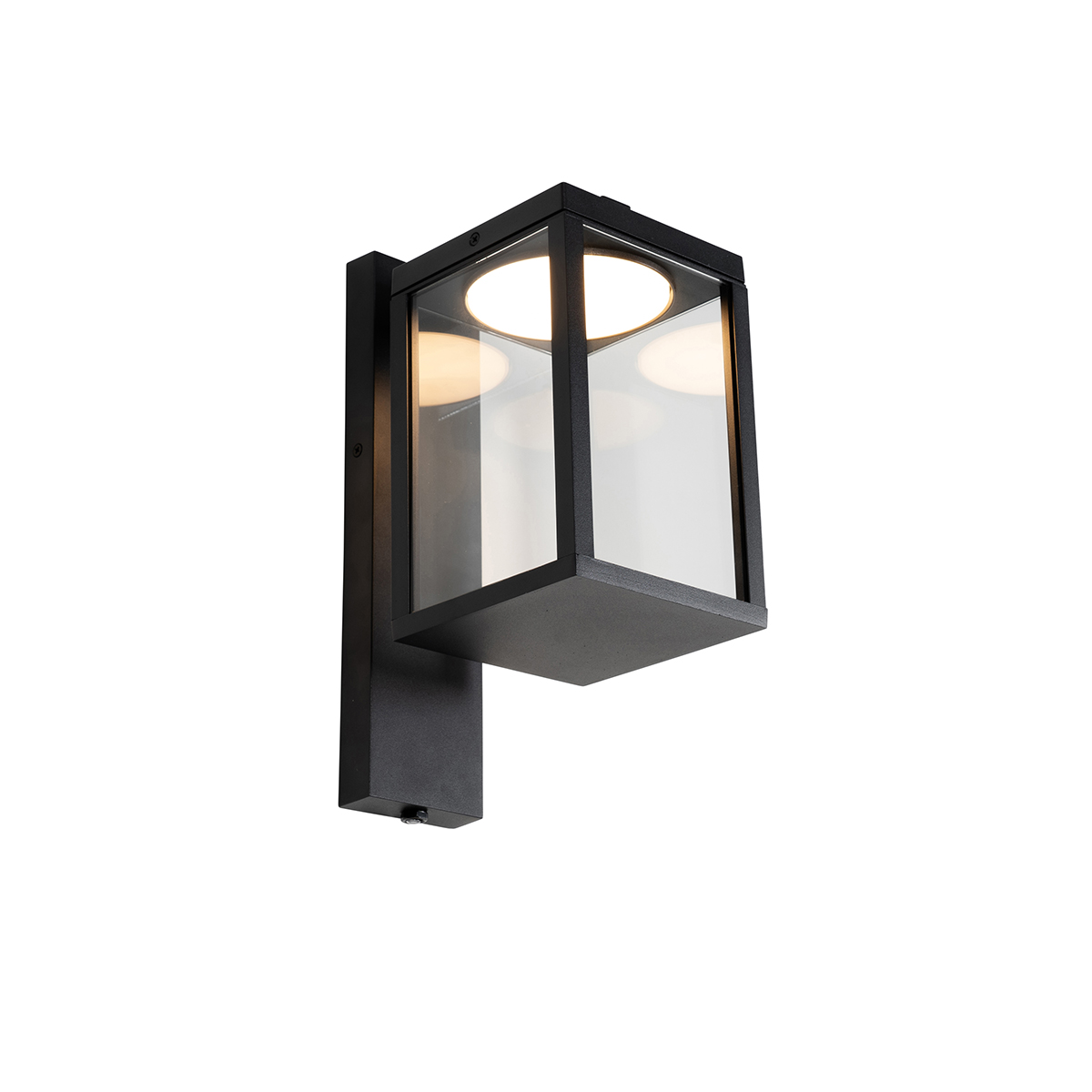 Lampa da parete esterna nera con LED e sensore crepuscolare - Ferdinand