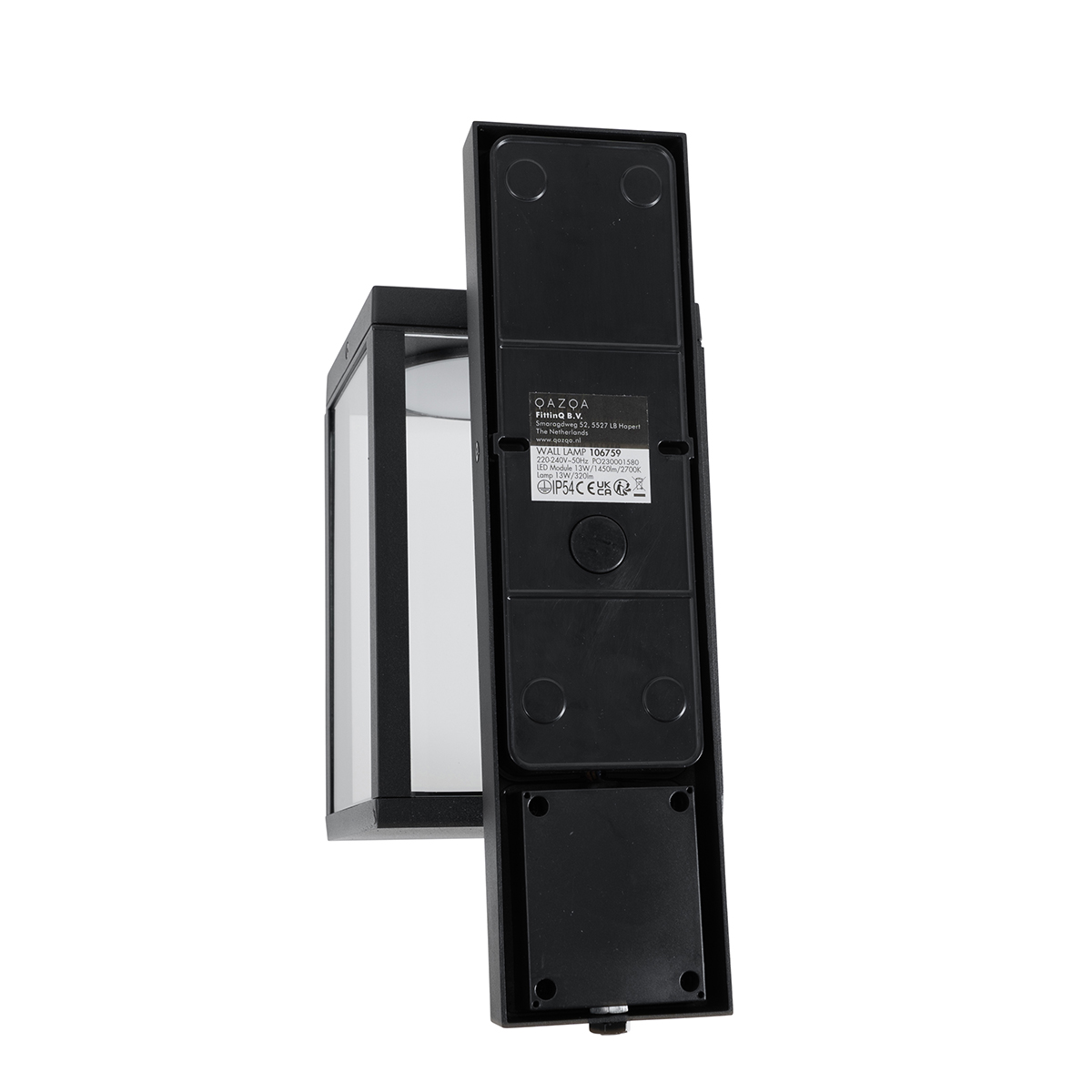 Farol de pared exterior negro con LED y sensor crepuscular - Ferdinand