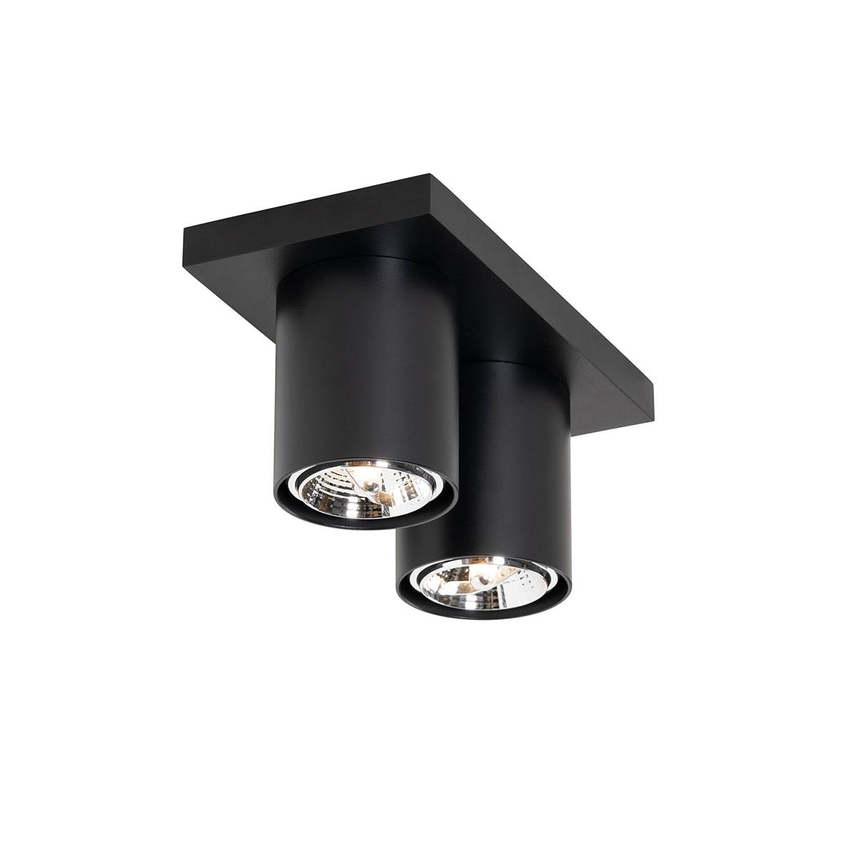 spot de plafond moderne noir 2 lumières - tubo