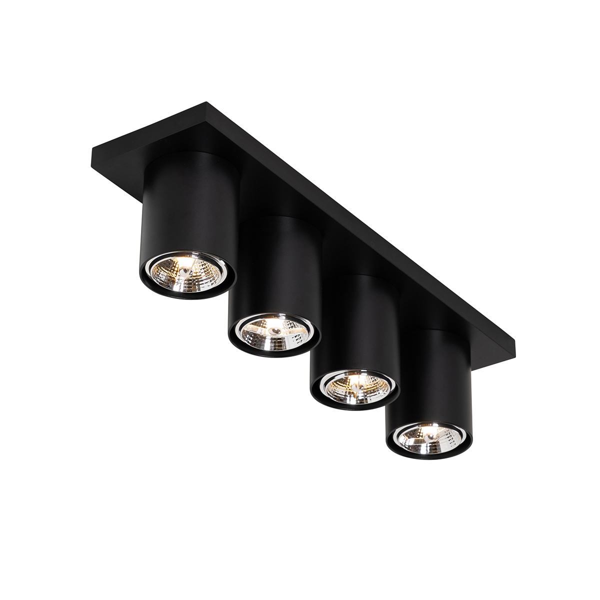 spot de plafond moderne noir 4 lumières - tubo