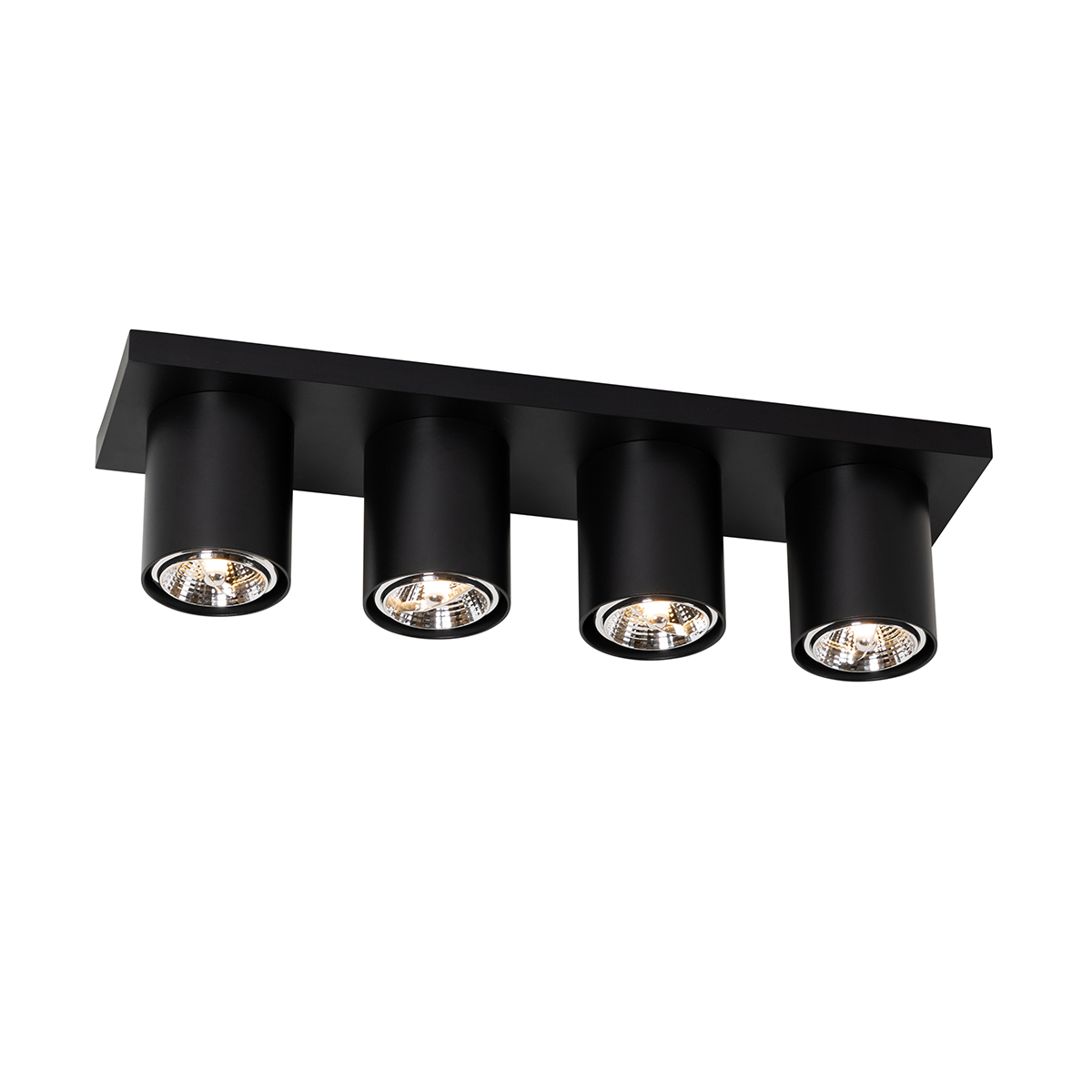 spot de plafond moderne noir 4 lumières - tubo