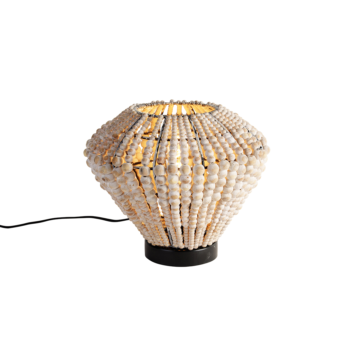 Image of Lampada da tavolo orientale beige con perline - Moti