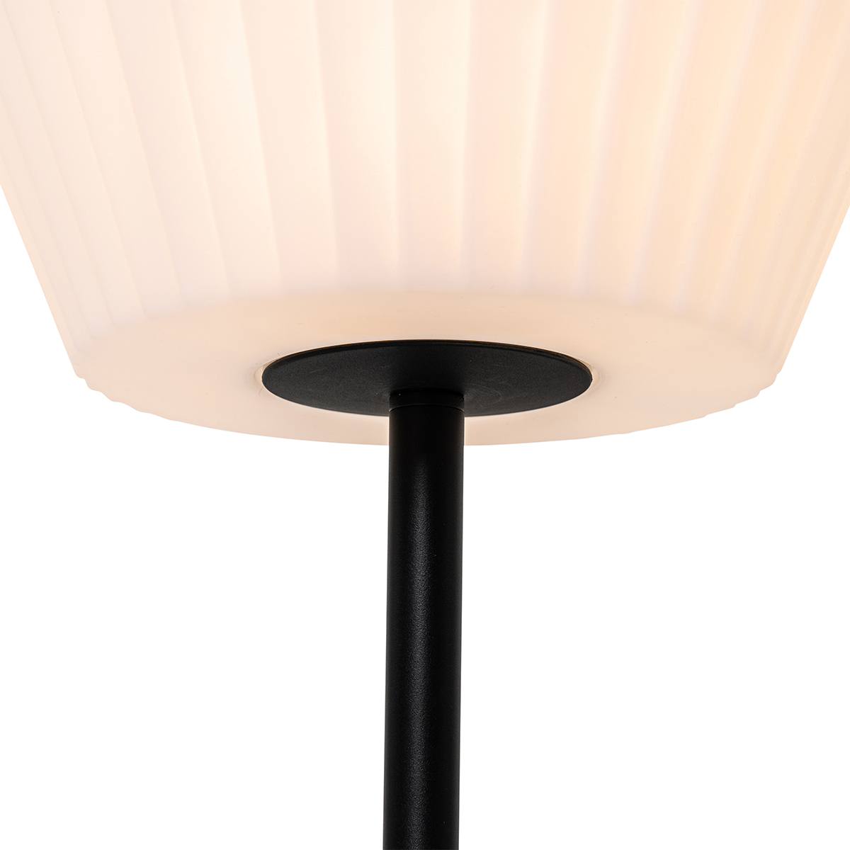 lampe de table d'extérieur noire avec abat-jour blanc ip44 - robbert