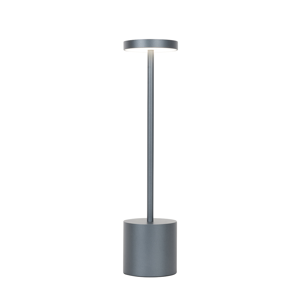 Vonkajšia stolová lampa sivá vrátane LED a dobíjacieho stmievača - Dupont
